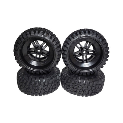 Fits Traxxas Slash VX3 2wd Mud Terrain Tires & 12mm Wheels Black / XL-5 BL2s VXL