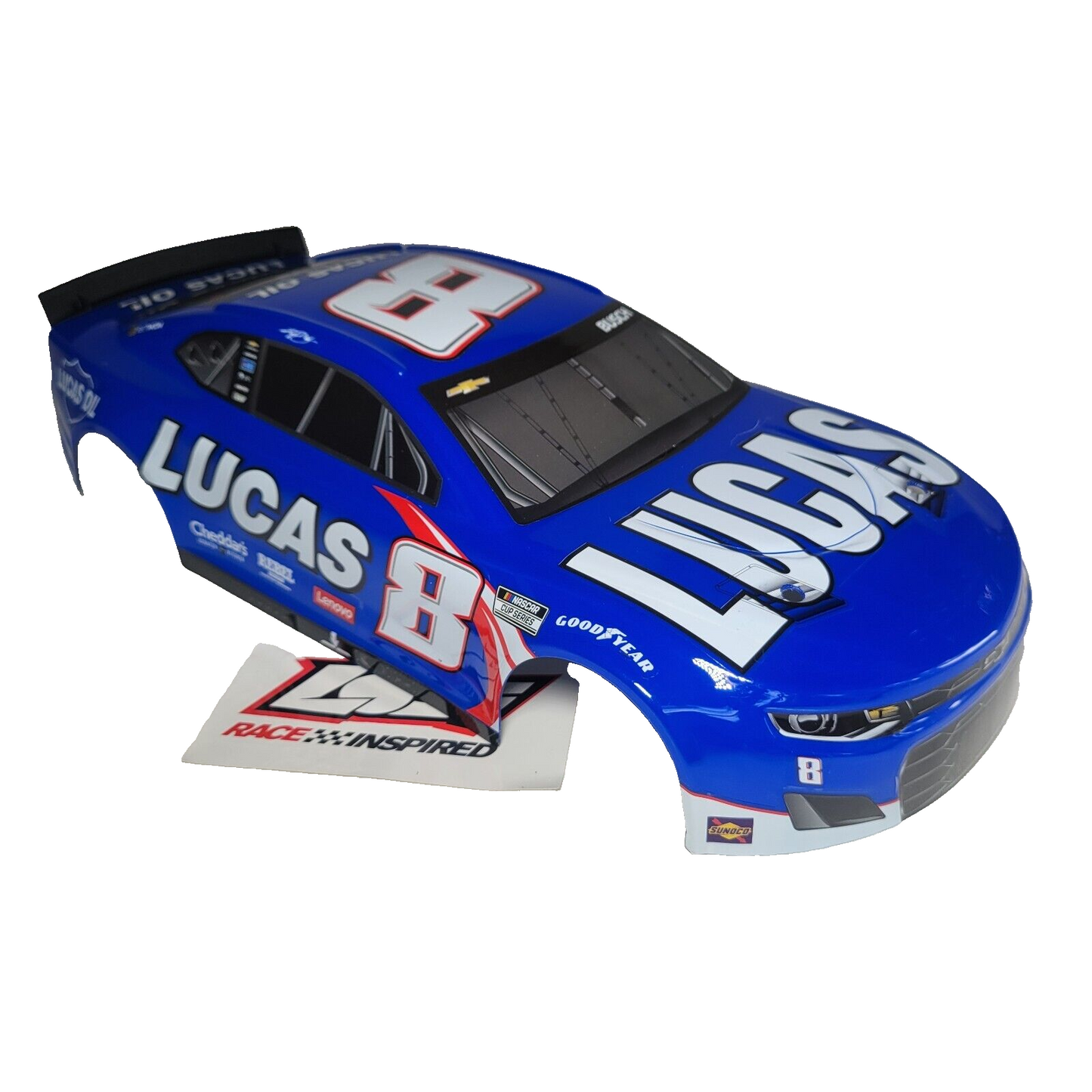 Losi Nascar Grom Body Factory Painted Blue White Busch #8 Lucas Oil Decals