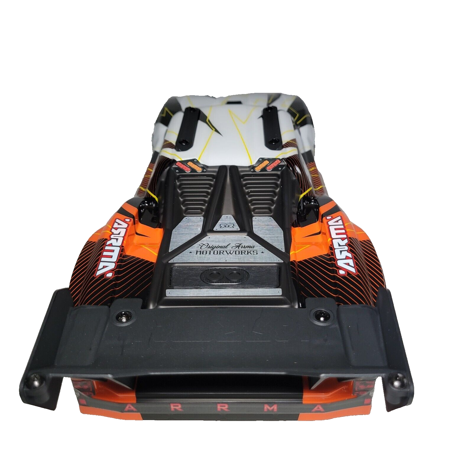 Arrma Vorteks 2wd Mega Body Factory Painted Orange Clipless & Spoiler Wing Tray