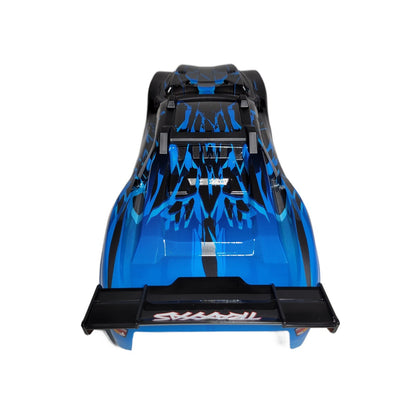 Fits Traxxas Rustler 4X4 VX3 Blue Black Body NEW ClipLess Mount (ONLY FITS VX3)