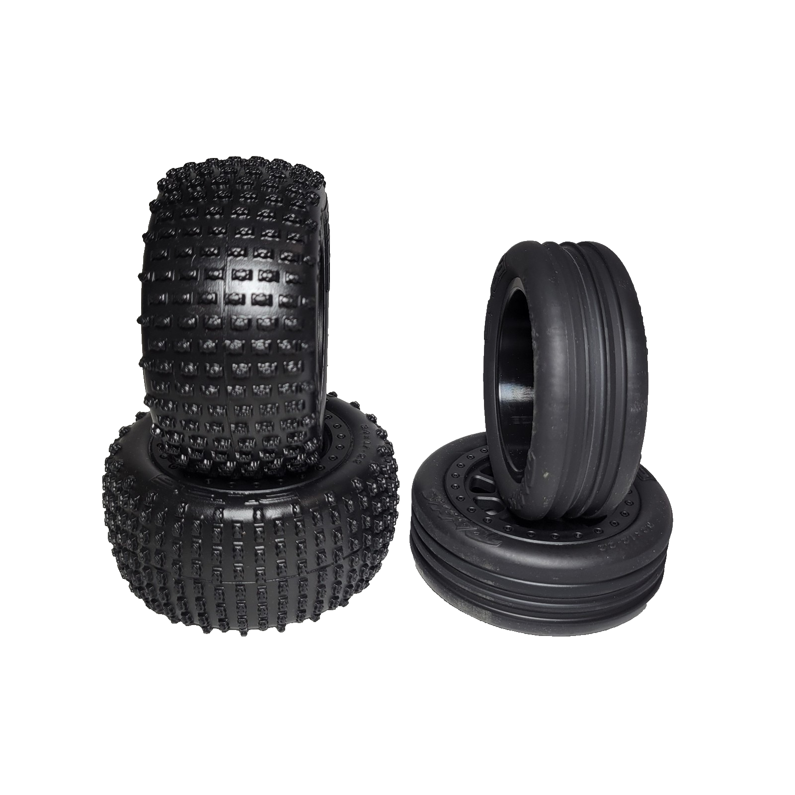 Fits Traxxas XL-5 Bandit Front & Rear Alias Tires & Tracer 2.2" Black Wheels