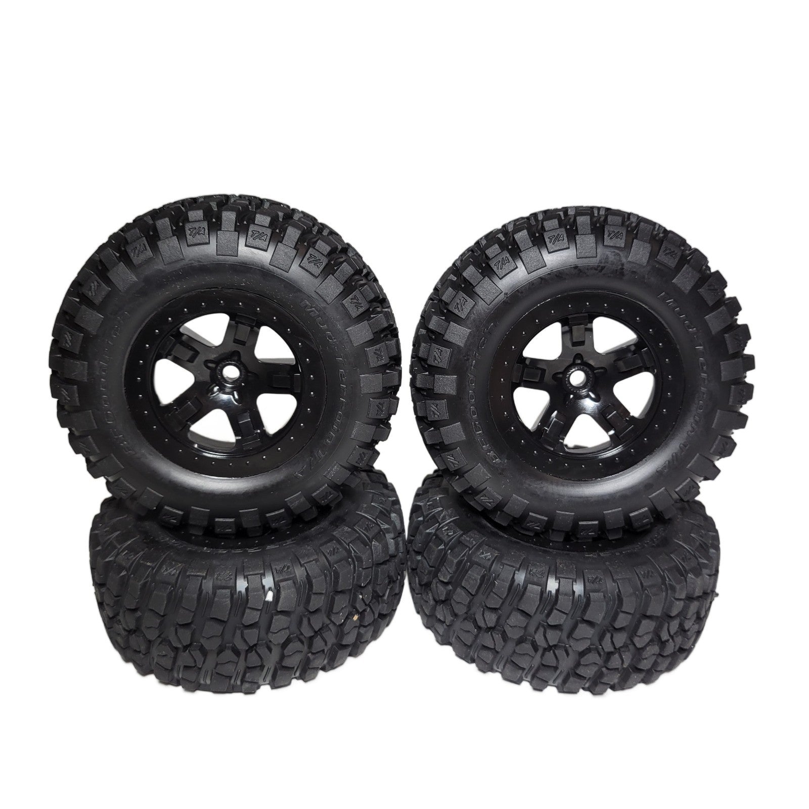 For Traxxas 2wd Slash BF Goodrich Tires Mud Terrain 12mm Black Wheels Front Rear
