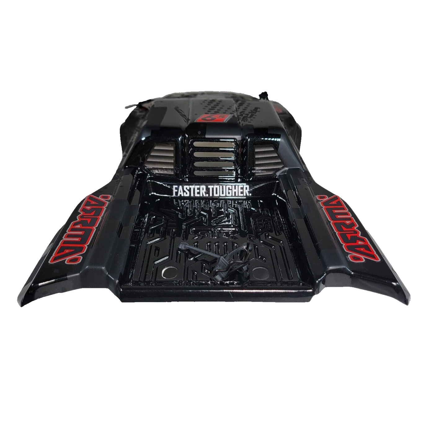 Arrma Kraton 6s EXB Black Red Factory Painted Decaled Body Clip Retainers BLX V5