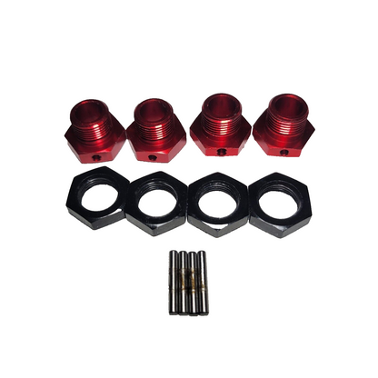 Arrma Limitless V2 17mm Wheel Hexes Red Aluminum / Black Hex Nuts & Steel Pins