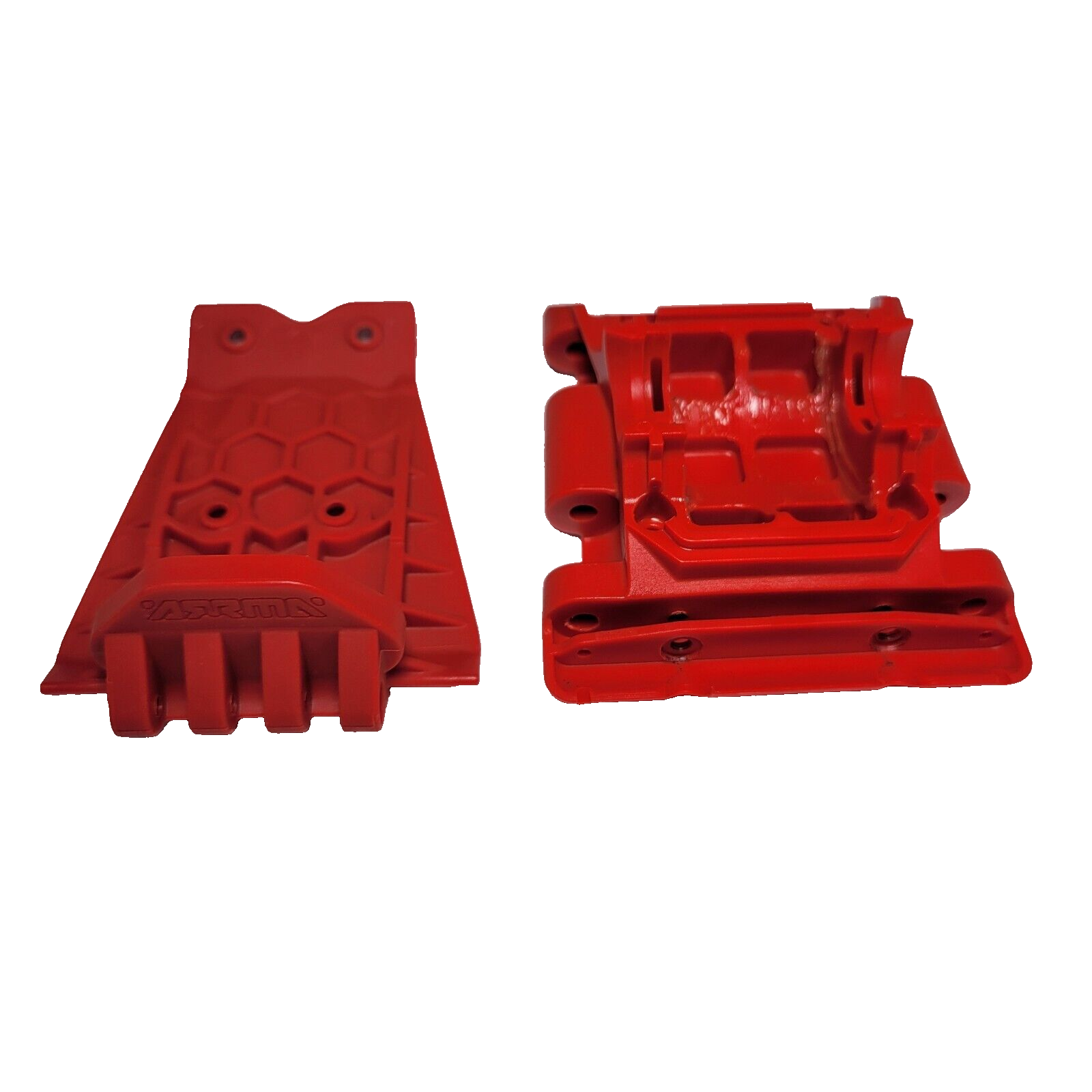 Arrma Quake Front & Rear Skid Plates Bumpers Red Mount Battery Door Tray /Gorgon