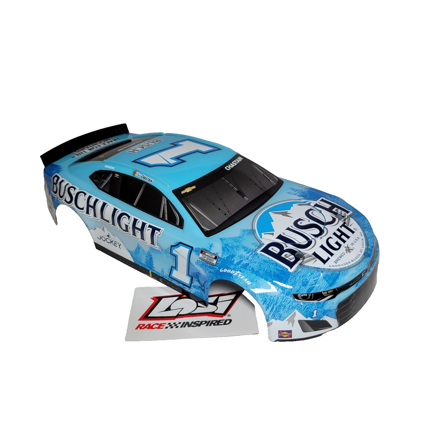 Losi Nascar Grom Body Factory Painted Blue White Busch Chastain #1 Decals