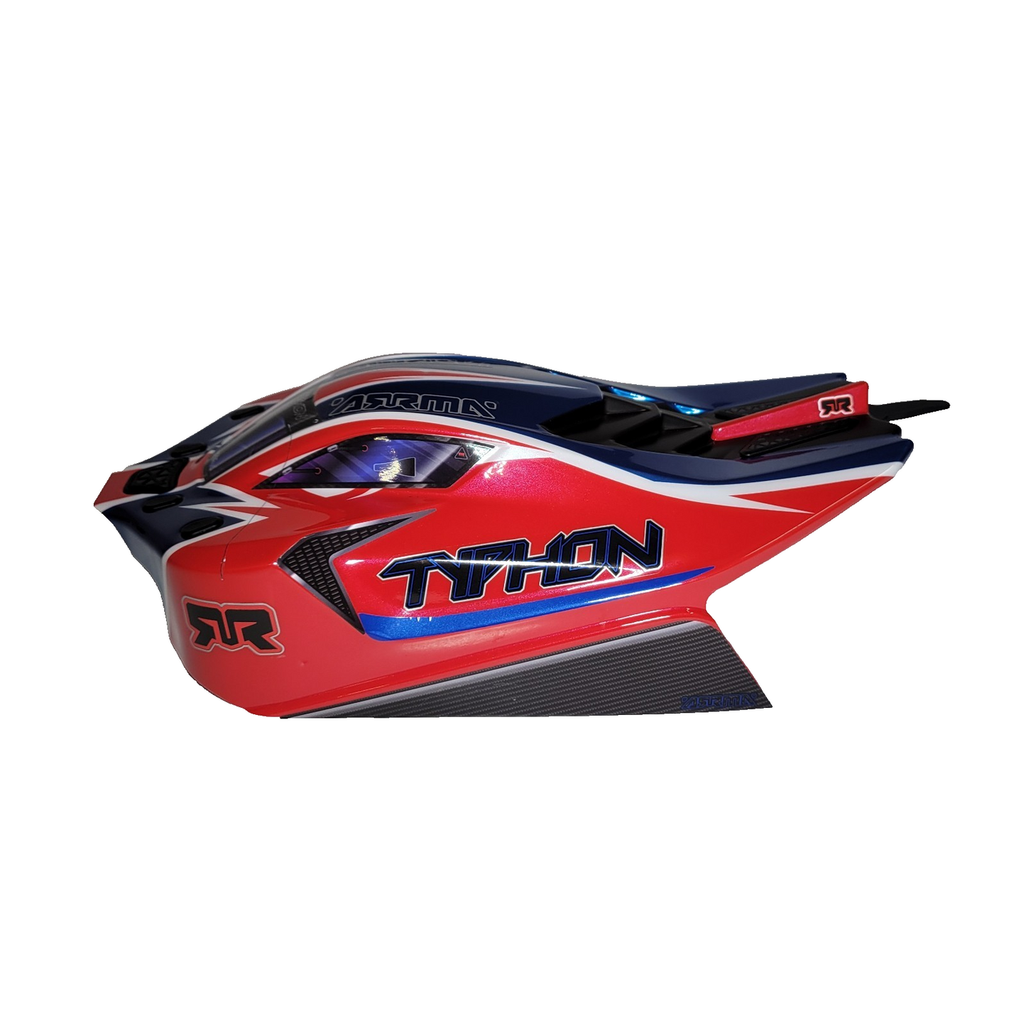 Arrma Typhon 223s BLX V4 Clipless Body Factory Painted Red Black Blue 1/8th