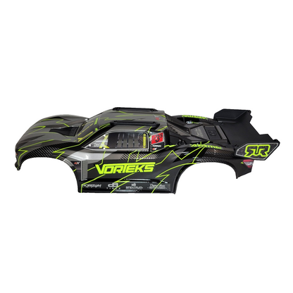 Arrma Vorteks 223s 2wd Body Factory Painted Yellow Clipless & Spoiler Wing Tray