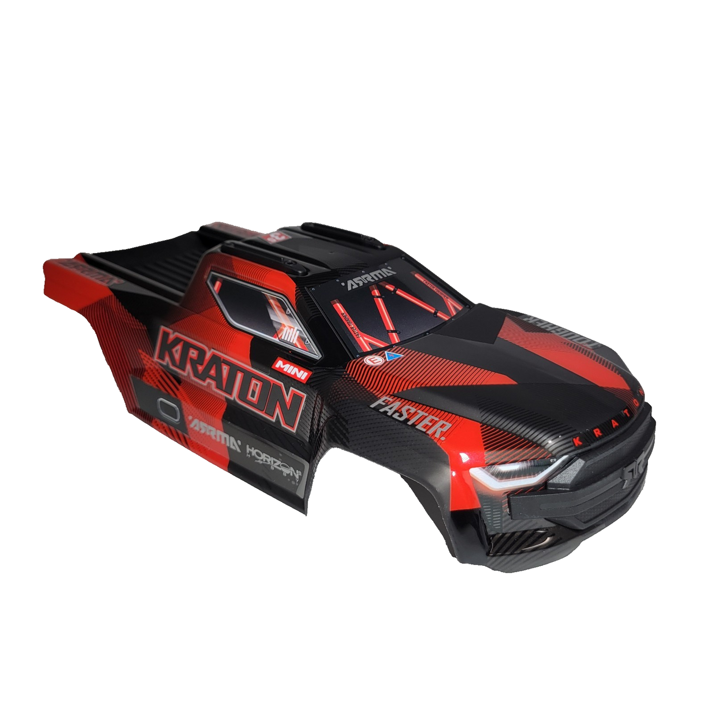 Arrma Mini Kraton 1/16th Body Factory Painted Red & Black Clipless ARA-2652