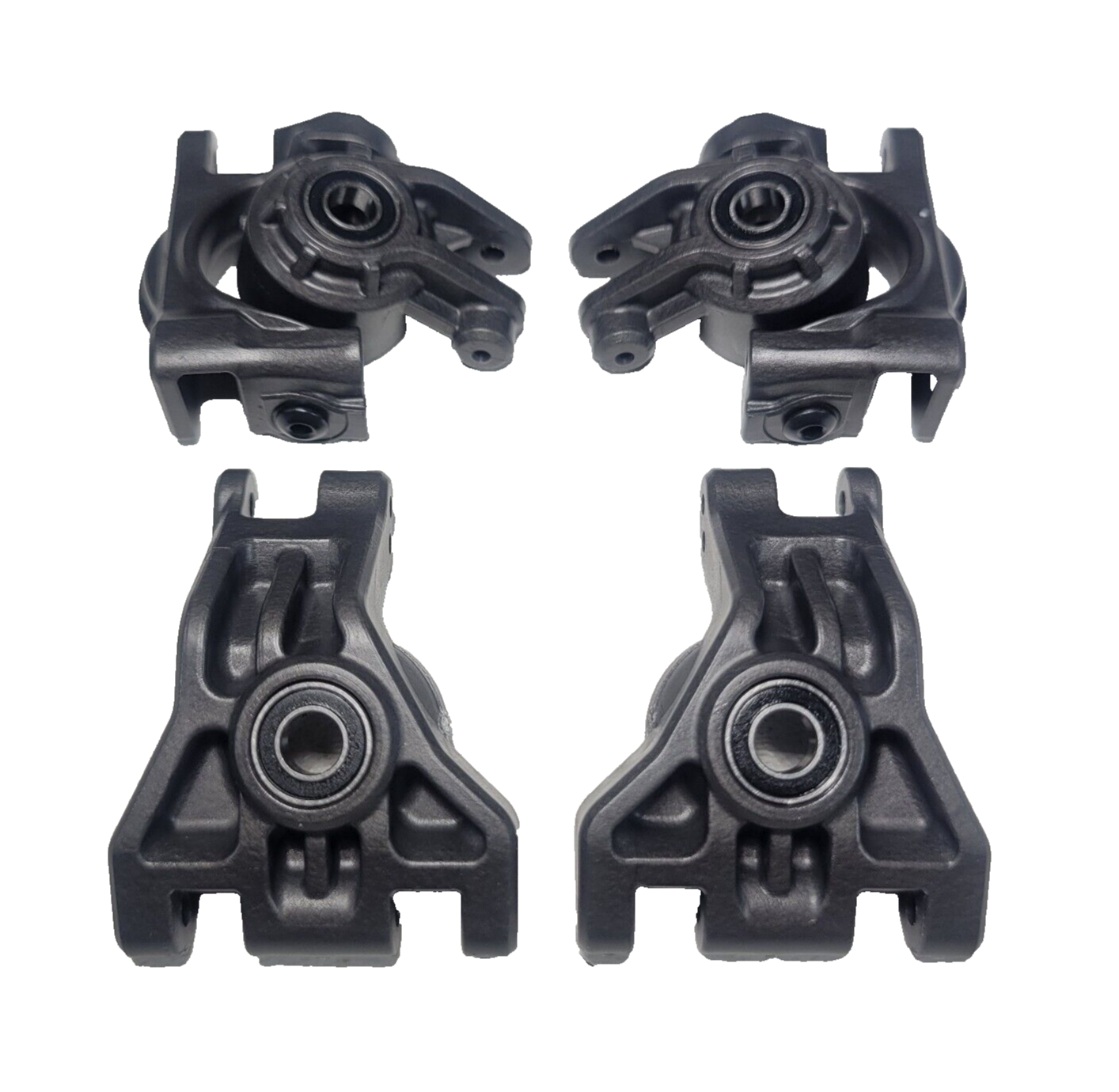 Fits Traxxas Rustler 4x4 VXL HD / V2 Grey Heavy Duty Knuckles Hub Carriers Block