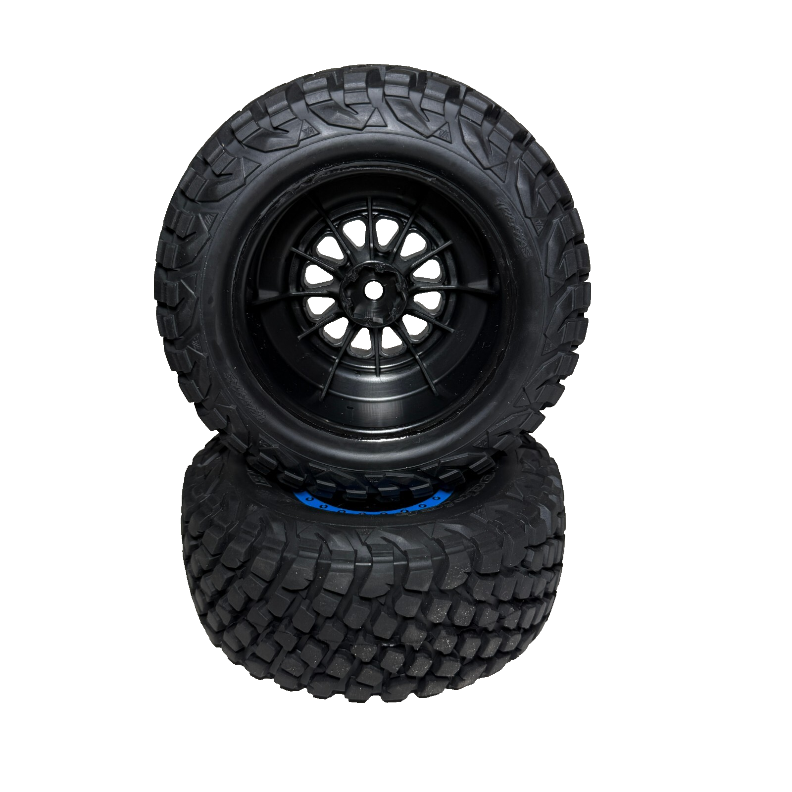 Fits Traxxas Unlimited Desert Racer UDR Baja KR3 Tires (4) 17mm Blue Wheels