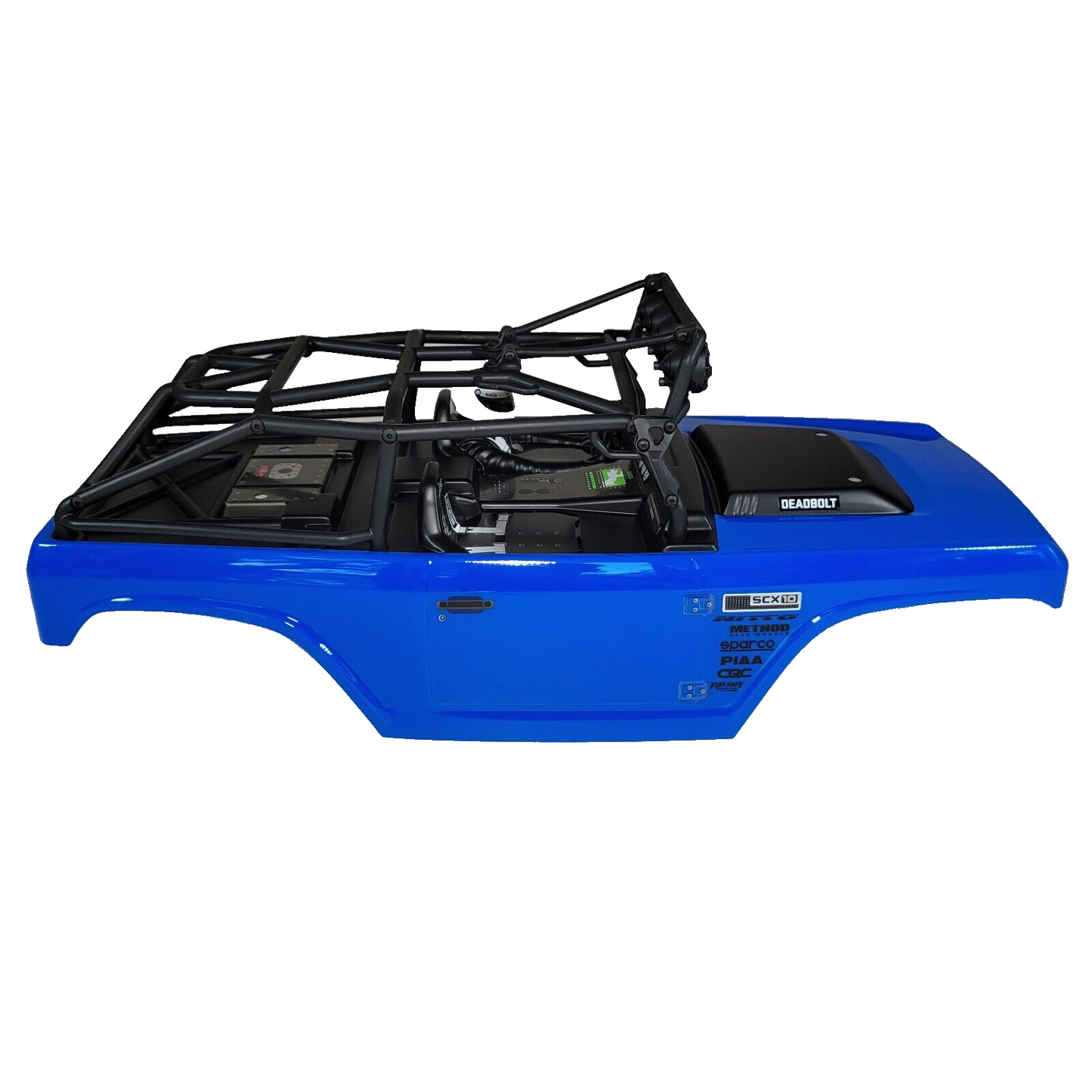 Axial SCX10 ii Deadbolt Painted Blue Body with Roll Cage Light Bar Interior