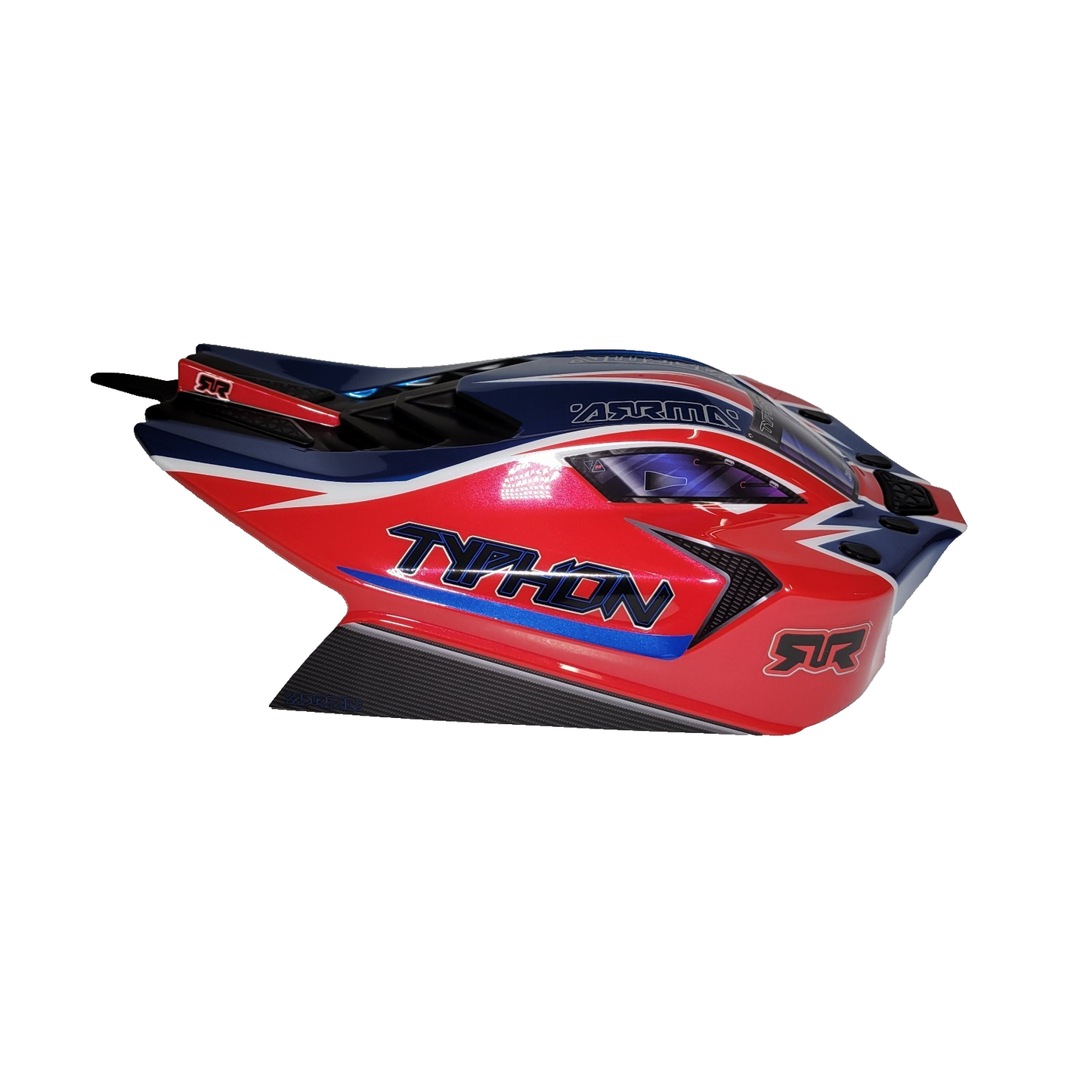 Arrma Typhon 223s BLX V4 Clipless Body Factory Painted Red Black Blue 1/8th