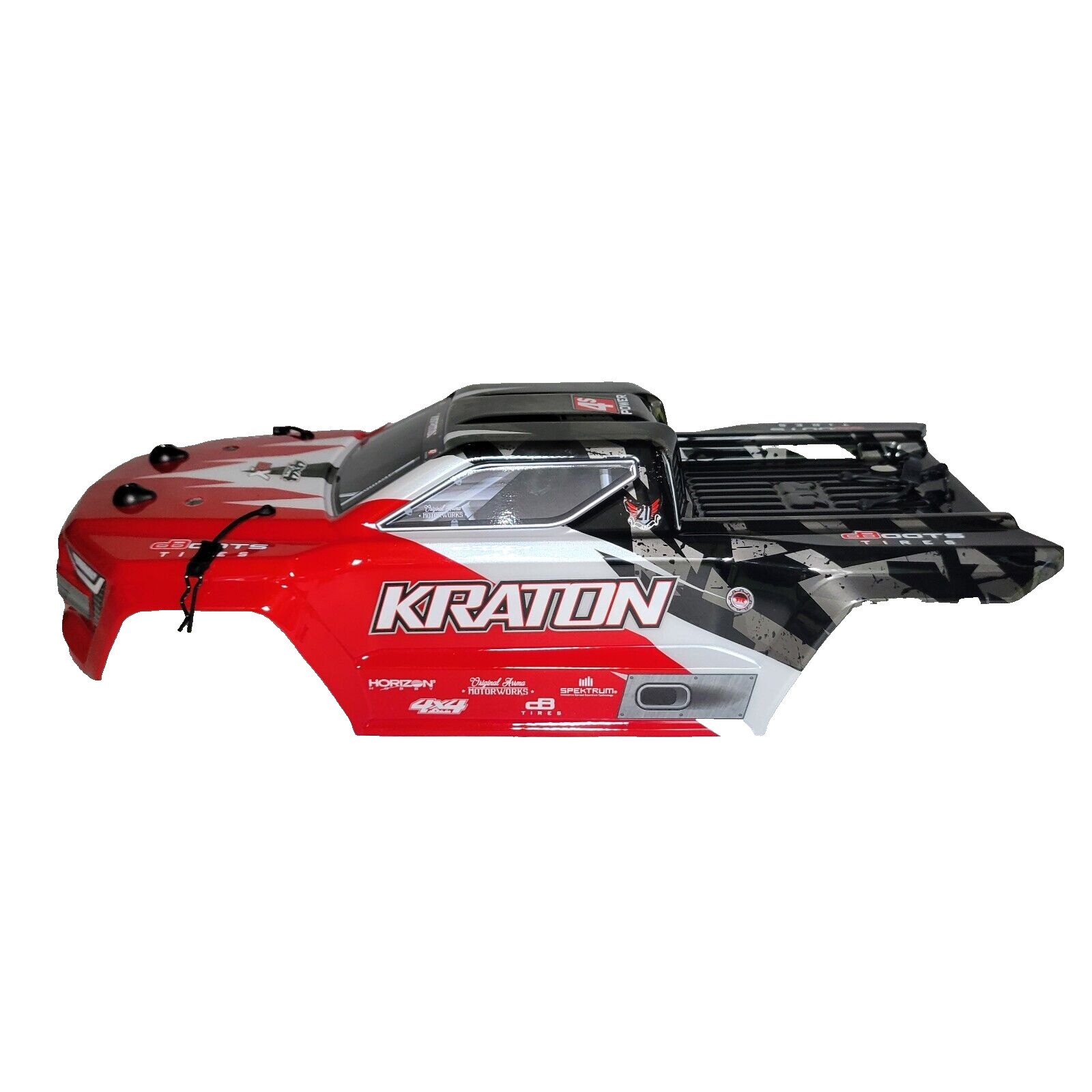 Arrma Kraton 4S V2 BLX Body Factory Painted Decaled Red Truck Clips 4X4