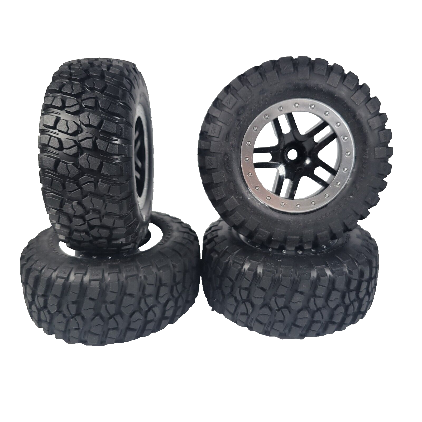 Fits Traxxas Slash VXL 2wd Tires & 12mm Wheels Black Silver XL-5 BF GoodRich