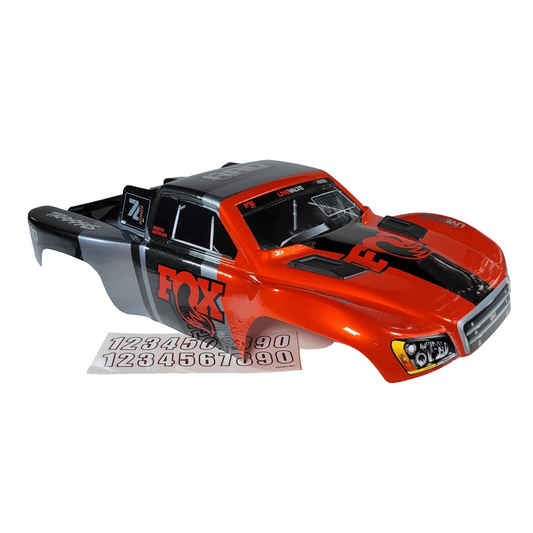 Fits Traxxas Slash 1/10 2WD Fox Body CLIPLESS Factory Painted Decals Orange Gray