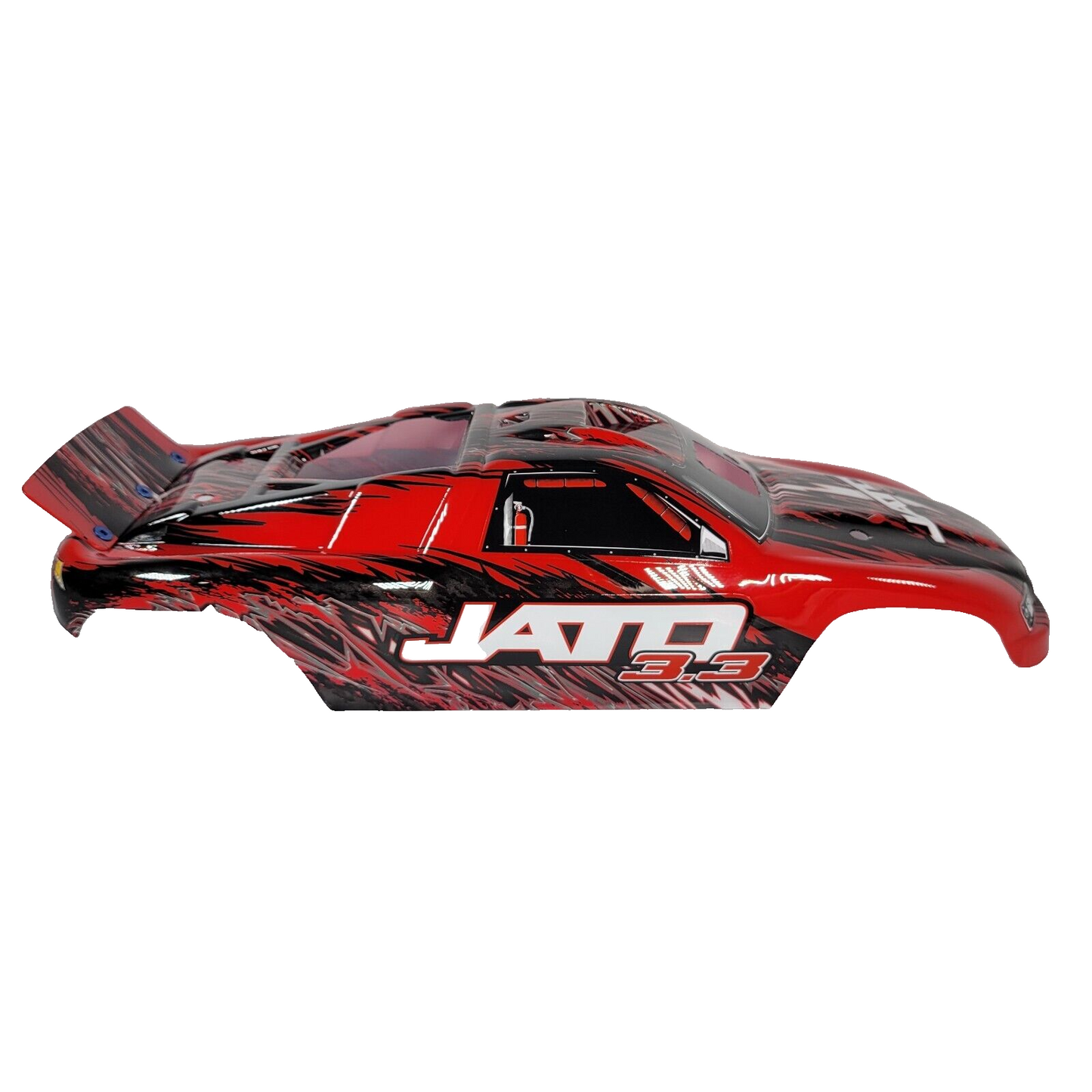 Fits Traxxas Jato 3.3 Red Black Body ProGraphix Factory Painted w/ Decals 55077