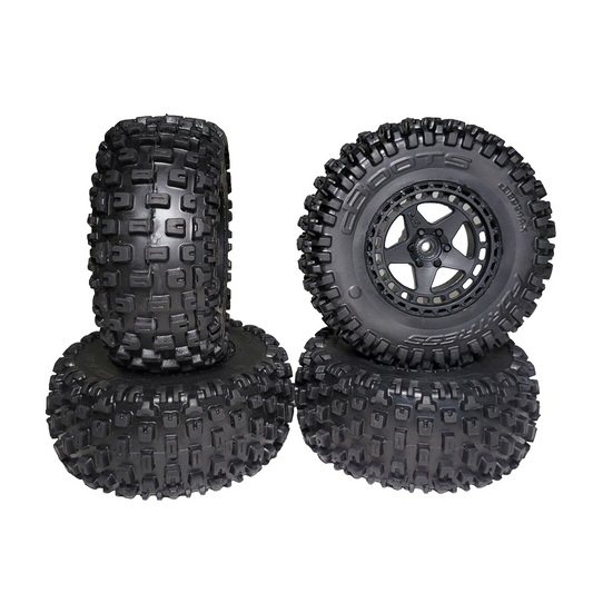 Arrma Fury Tires dBoots Fortress SC Factory Glued & 14mm Wheels ARA550087