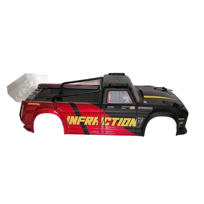 Arrma Infraction 223S BLX Body Black Gold Red  Factory Painted Spoiler Wing 2645