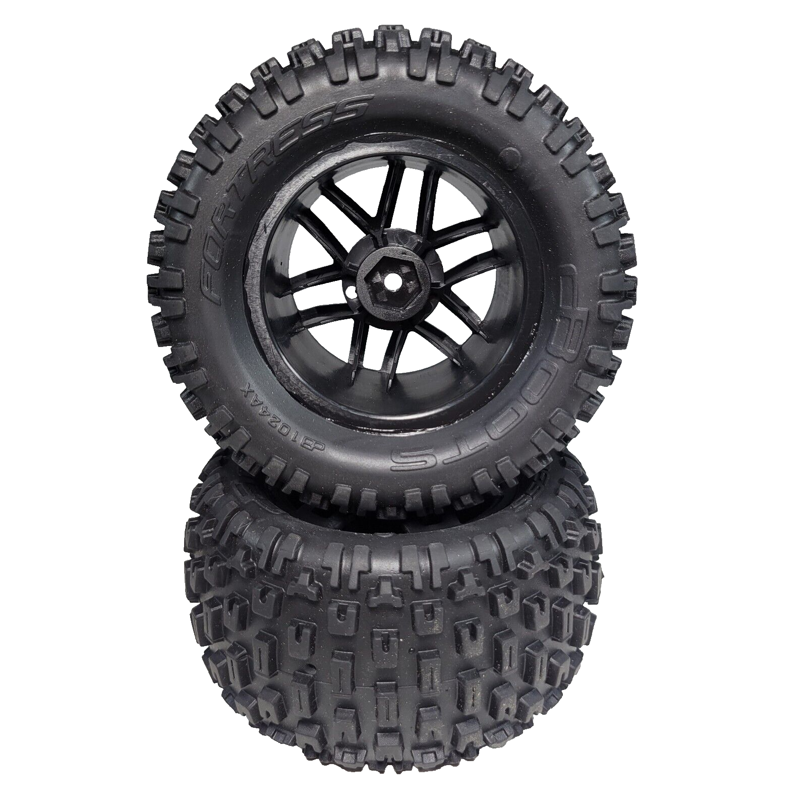 Arrma Granite 4x4 Tires & Black Wheels DBoots Fortress MT Rim 14mm Hex Mega /BLX