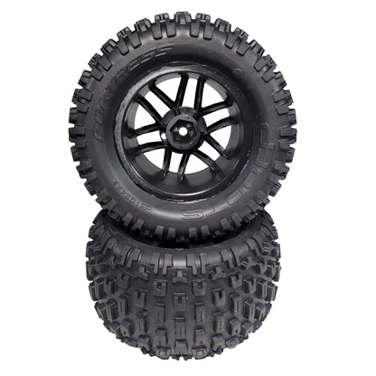 Arrma Granite 4x4 Tires & Black Wheels DBoots Fortress MT Rim 14mm Hex Mega /BLX