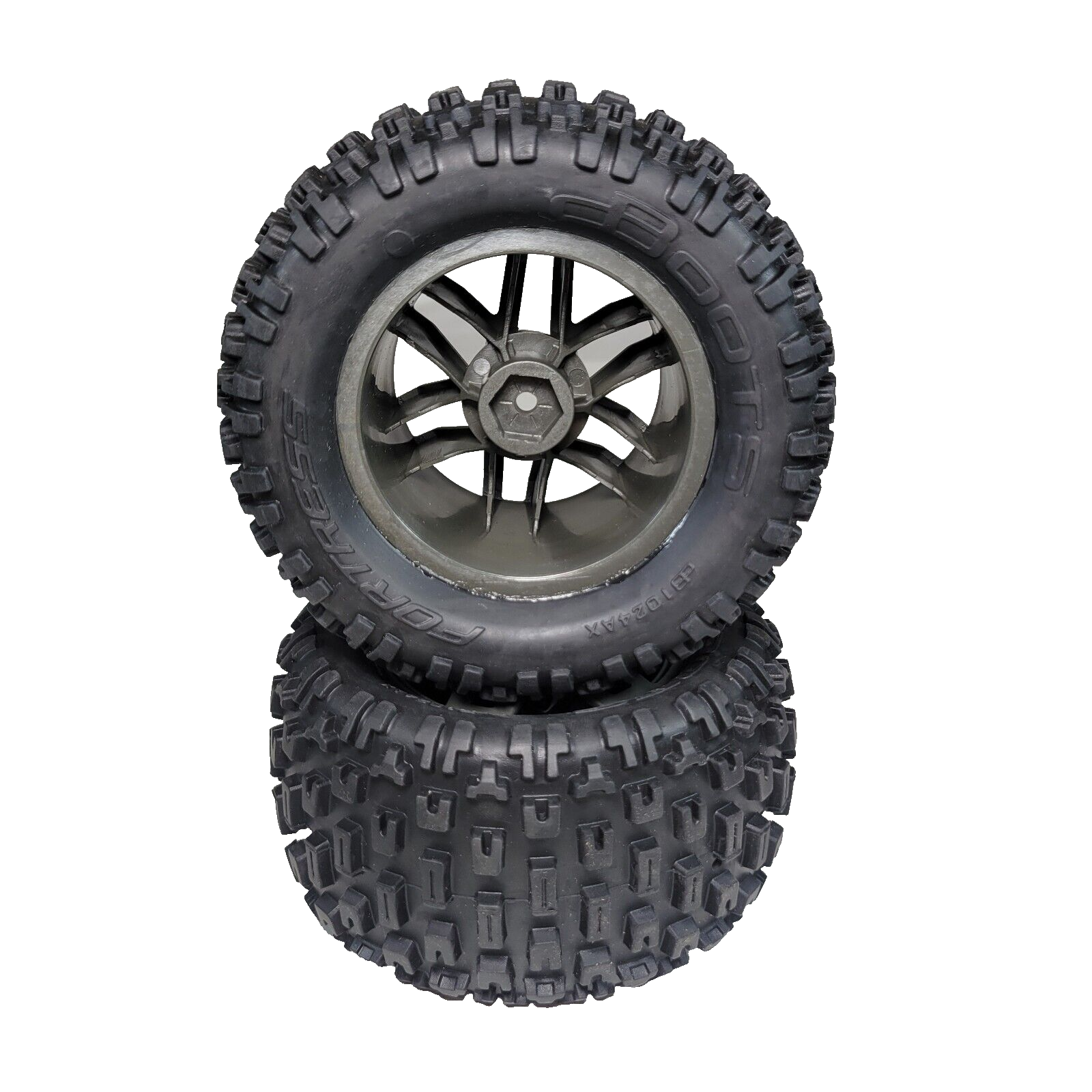 Arrma Granite Tires & Gun Metal Wheels DBoots Fortress MT Rim 14mm Hex 4x4 BLX