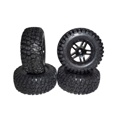 Fits Traxxas Slash VX3 2wd Mud Terrain Tires & 12mm Wheels Black / XL-5 BL2s VXL