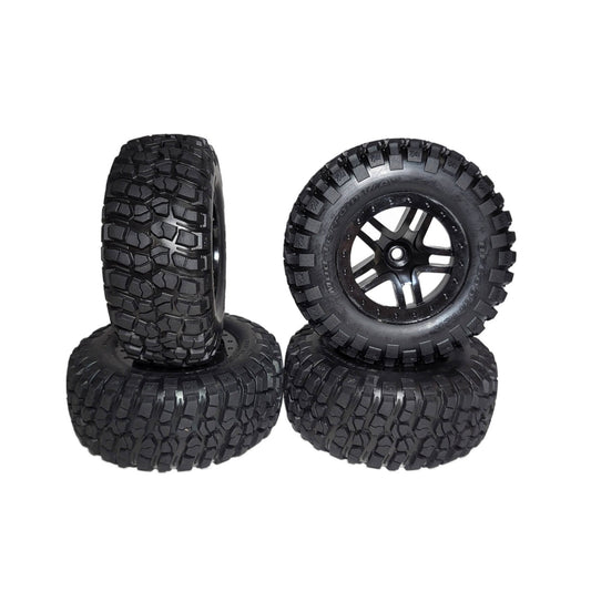 Fits Traxxas Slash VX3 2wd Mud Terrain Tires & 12mm Wheels Black / XL-5 BL2s VXL