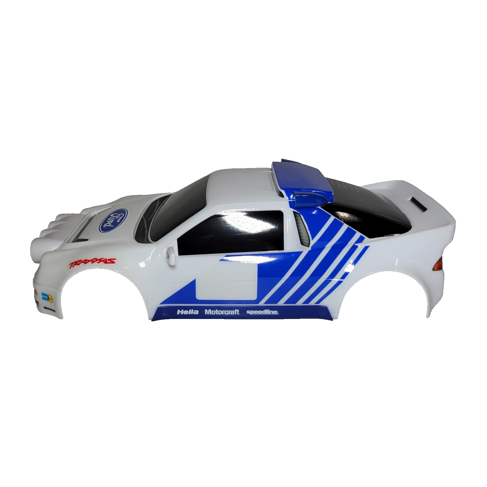Fits Traxxas Mini Rally RS200 Body Clipless Factory Painted White & Blue 10812
