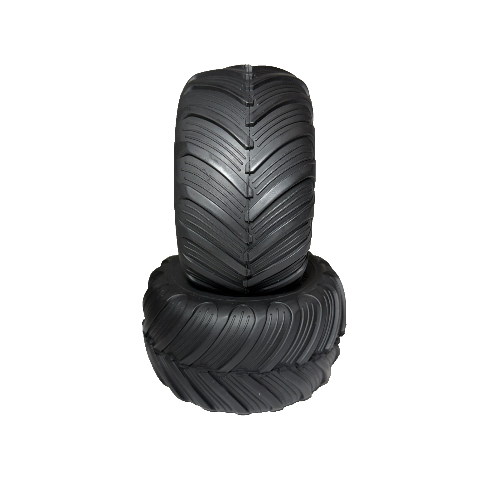 Fits Traxxas Bigfoot 4x4 Monster Truck Tires & White 12mm Wheels 2.8" Stampede