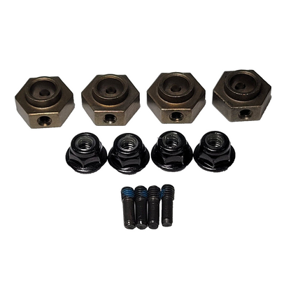 Fits Traxxas TRX-4 Bronco 12mm Steel Hex Wheel Hubs w/Stub Axle Pins Defender