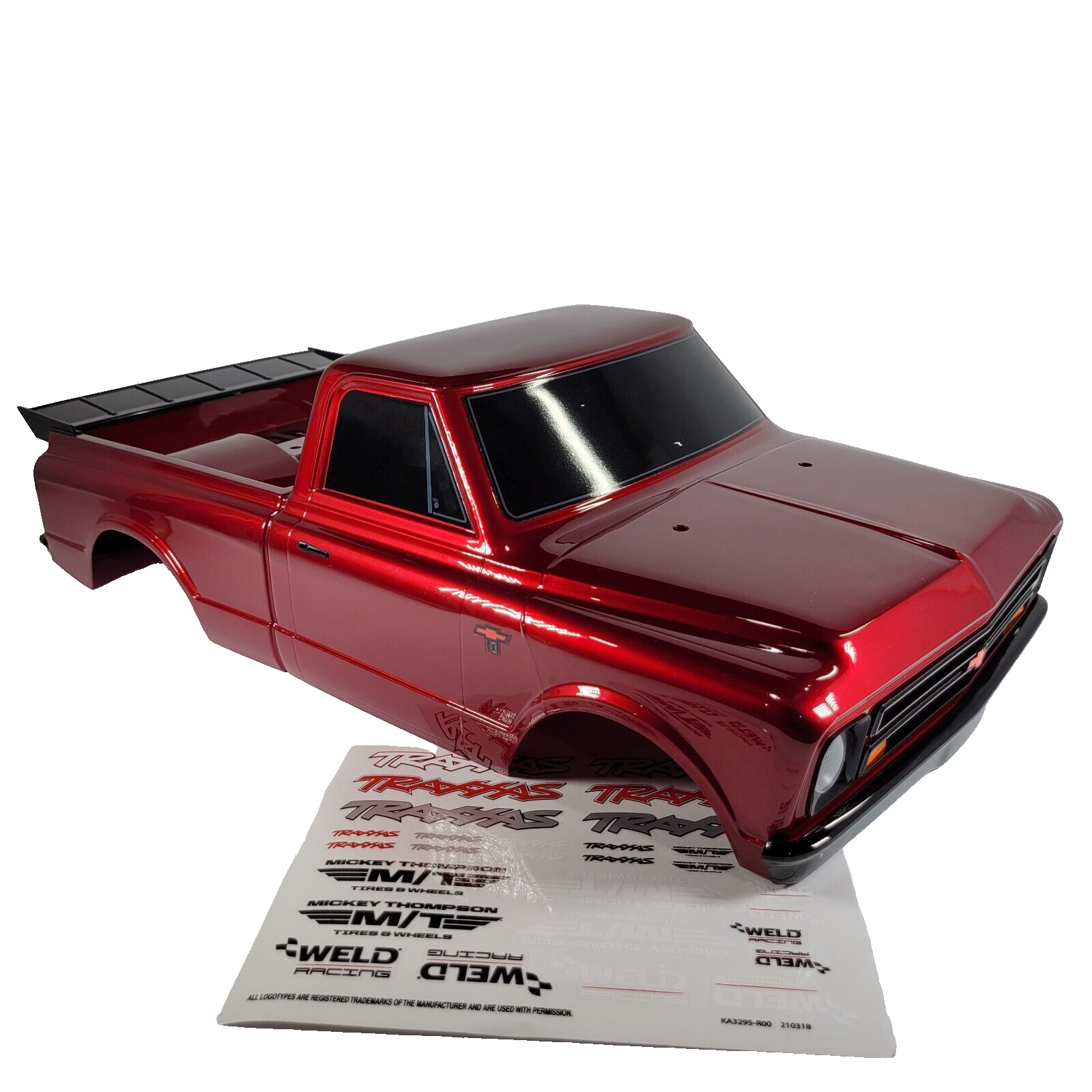 Fits Traxxas Drag Slash Red C10 Chevrolet Painted Body w/ Wing Grill Bumpers