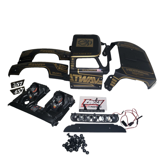 Losi Baja Rey 2.0 F100 HeatWave Body Factory Painted Black Gold & Led Lights