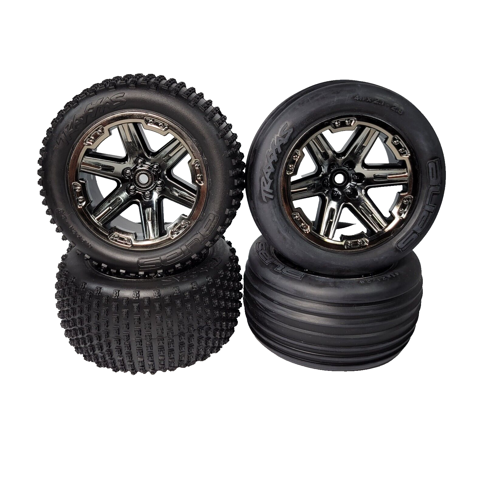 Fits Traxxas Rustler BL-2s 2wd Front Rear Alias Tire & 2.8 12mm Wheels VXL XL-5