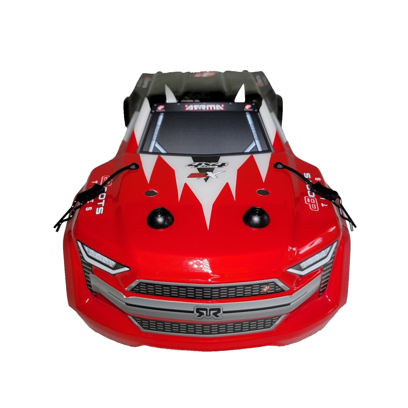 Arrma Kraton 4S V2 BLX Body Factory Painted Decaled Red Truck Clips 4X4