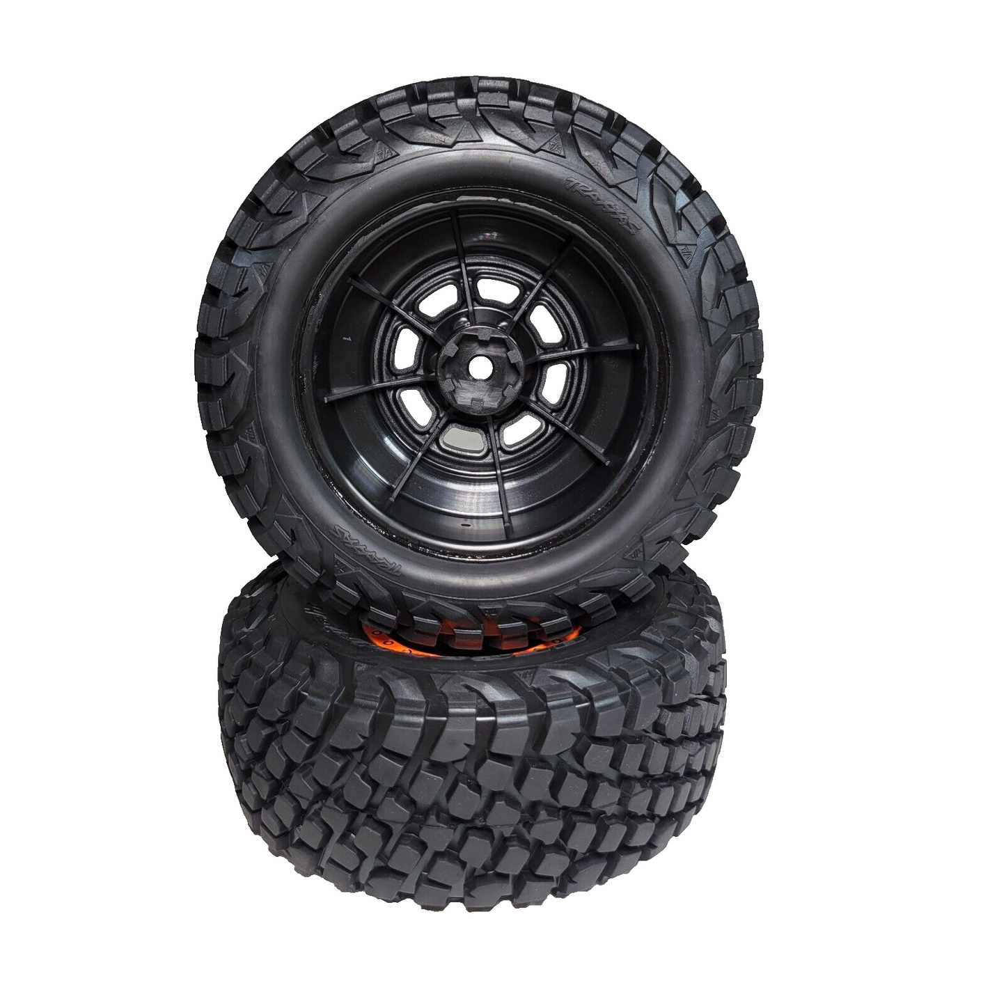 Fits Traxxas Unlimited Desert Racer UDR Baja KR3 Tires (4) 17mm Orange Wheels