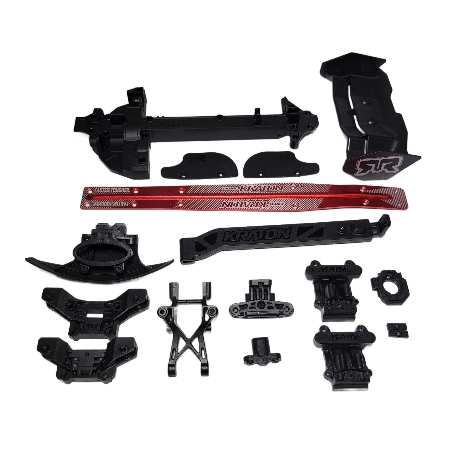 Arrma Mini Kraton Bumpers Chassis Brace Red Aluminum Diff Covers Motor Mount