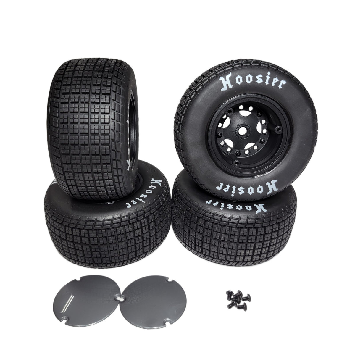 Losi 22s Late Model Hoosier Soft Tires & Wheels 12mm Front & Rear DLM LOS-4247