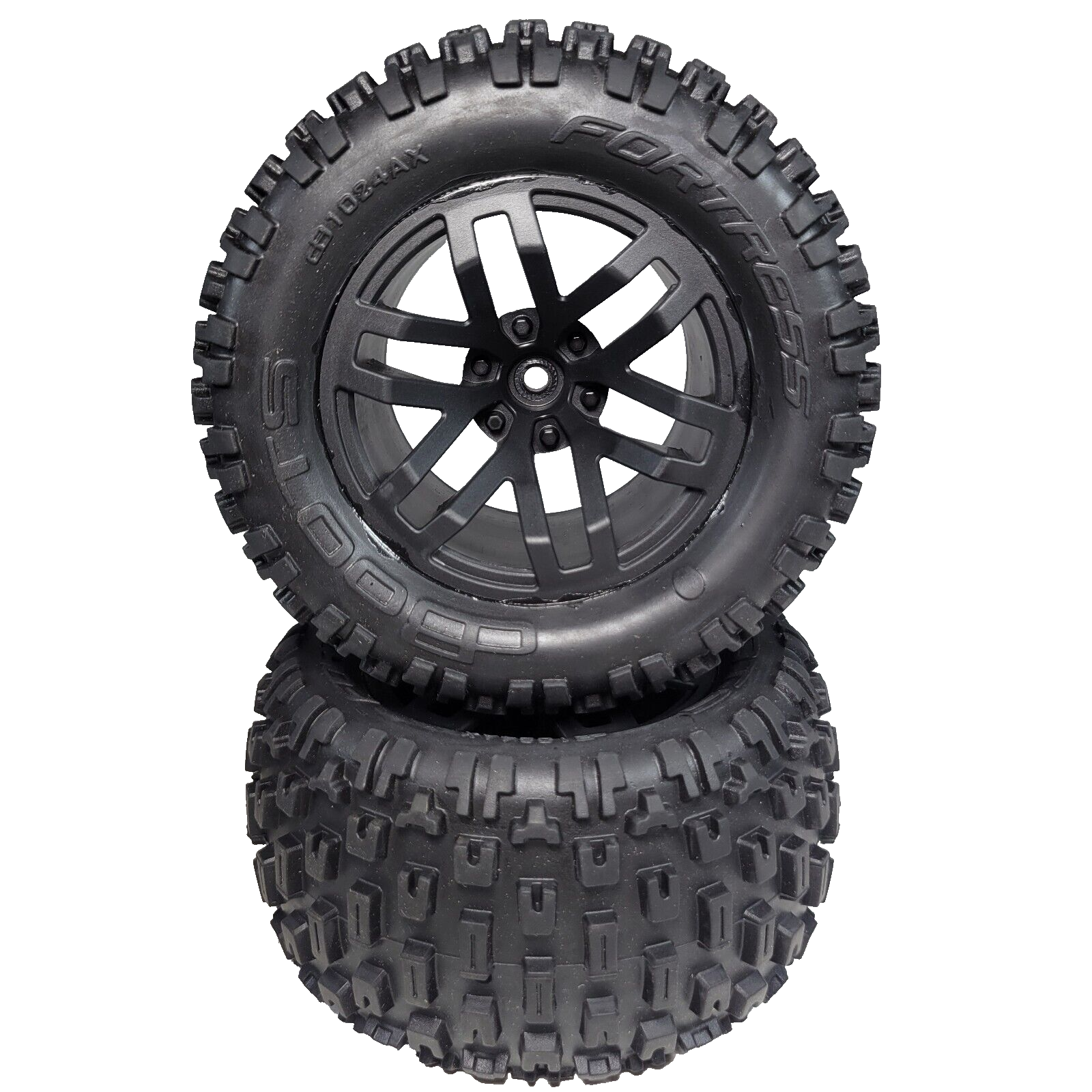 Arrma Granite 4x4 Tires & Black Wheels DBoots Fortress MT Rim 14mm Hex Mega /BLX