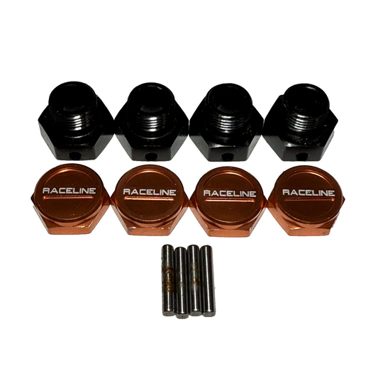 Losi 8ight-X Super Lasernut 17mm Hexes & Orange Raceline Wheel Nuts With Pins