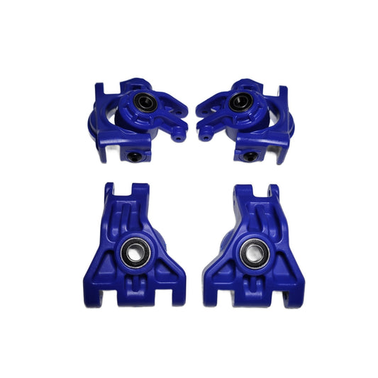 Fits Traxxas Rally 4x4 VXL HD Steering Knuckles Carriers Blocks Bearing Hub Blue