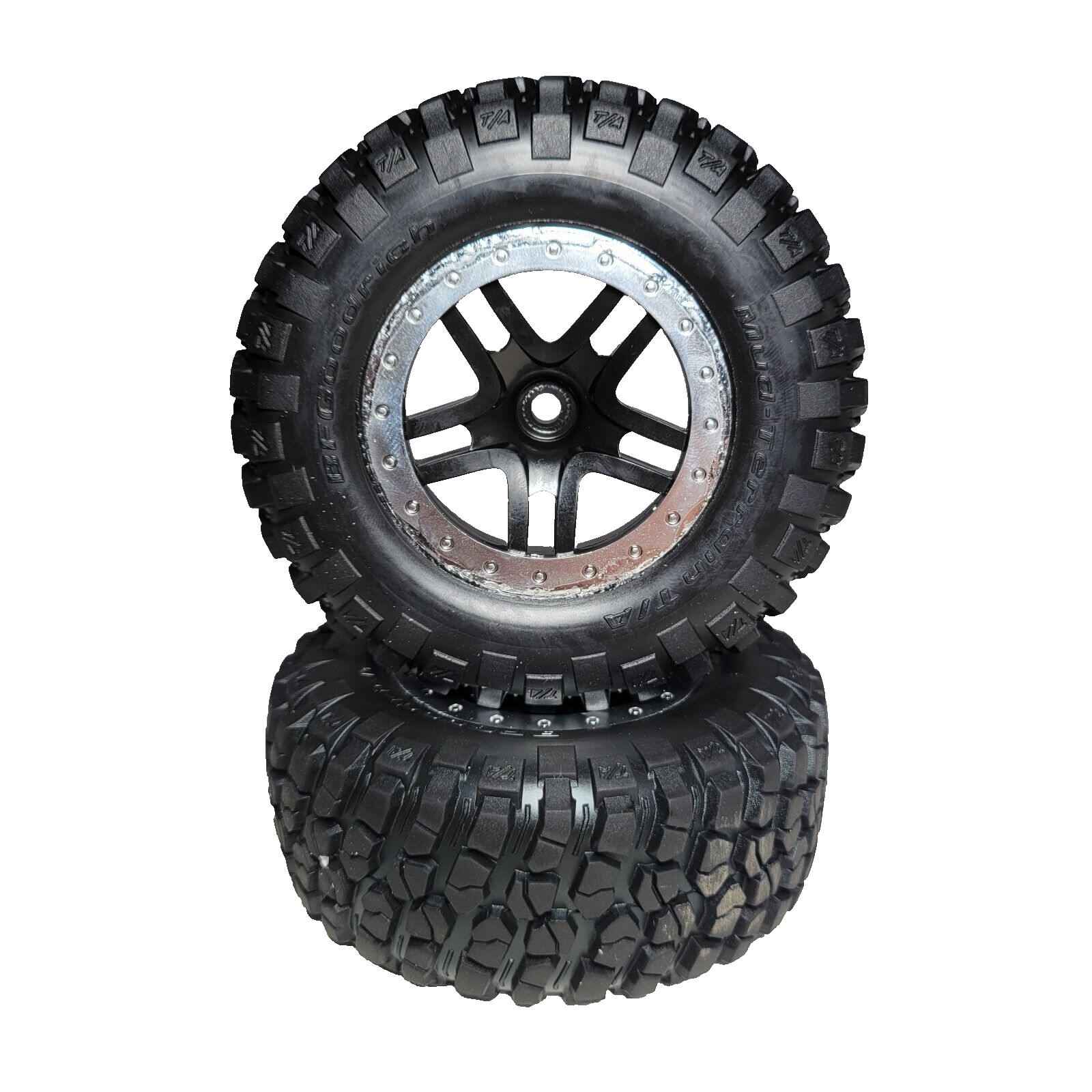 Fits Traxxas 2wd Slash BF Goodrich Tires Mud Terrain 12mm Wheels Front & Rear 4