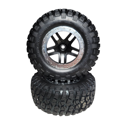 Fits Traxxas 2wd Slash BF Goodrich Tires Mud Terrain 12mm Wheels Front & Rear 4