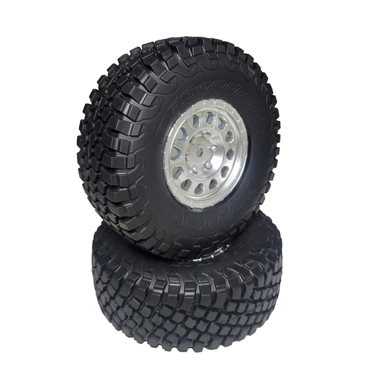 Losi Baja Rey 2.0 Tires BFG KR3 & 12mm Hex Silver Wheels Mounted LOS43056