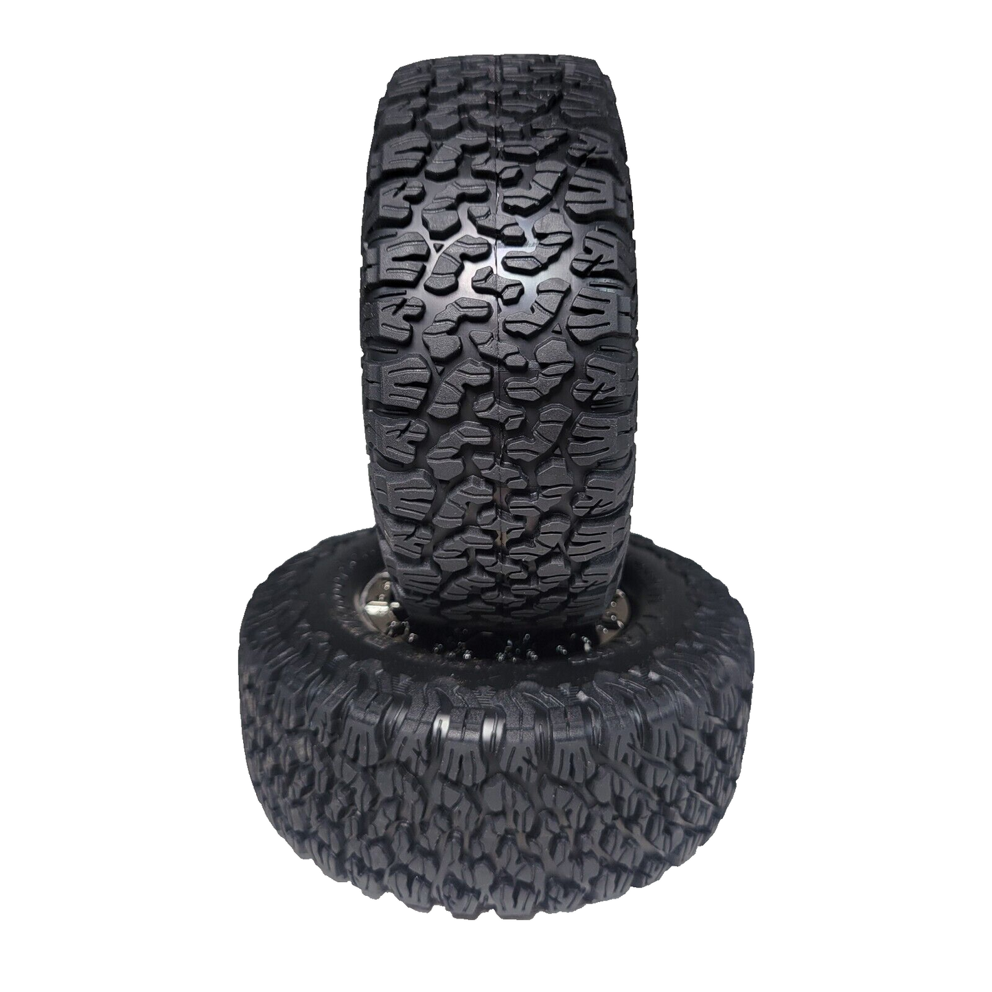 Fits Traxxas Raptor R Ultimate 4x4 Tires BF Goodrich & 12mm Black Chrome Wheels