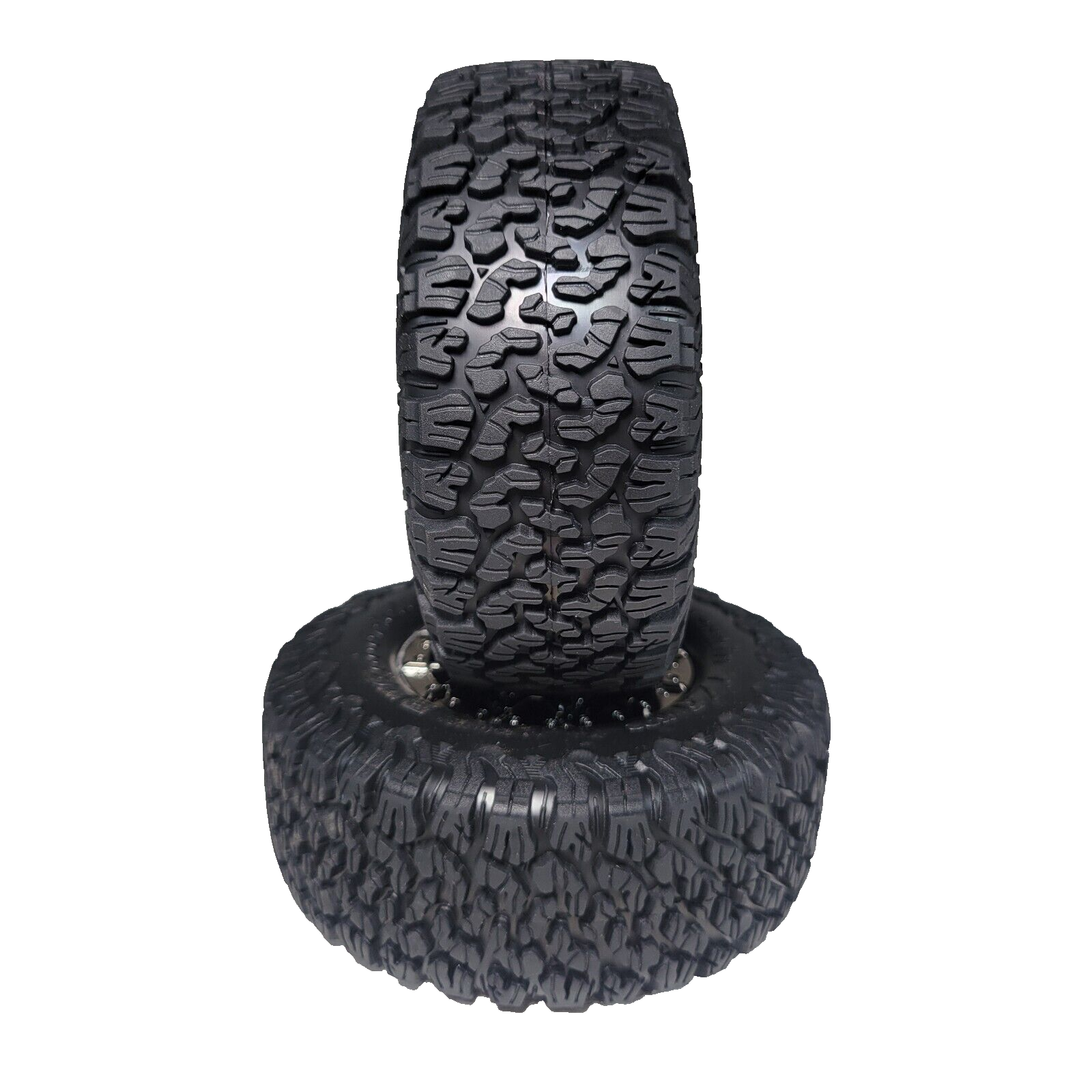 Fits Traxxas Raptor R Ultimate 4x4 Tires BF Goodrich & 12mm Black Chrome Wheels