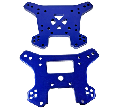 Fits Traxxas Sledge Shock Towers Blue Anodized Front & Rear 6061-T6 Aluminum