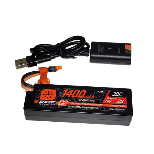Arrma Gorgon Grom 2s Spektrum Lipo Battery 1400Mah S10 Smart Charger Quake 1/16