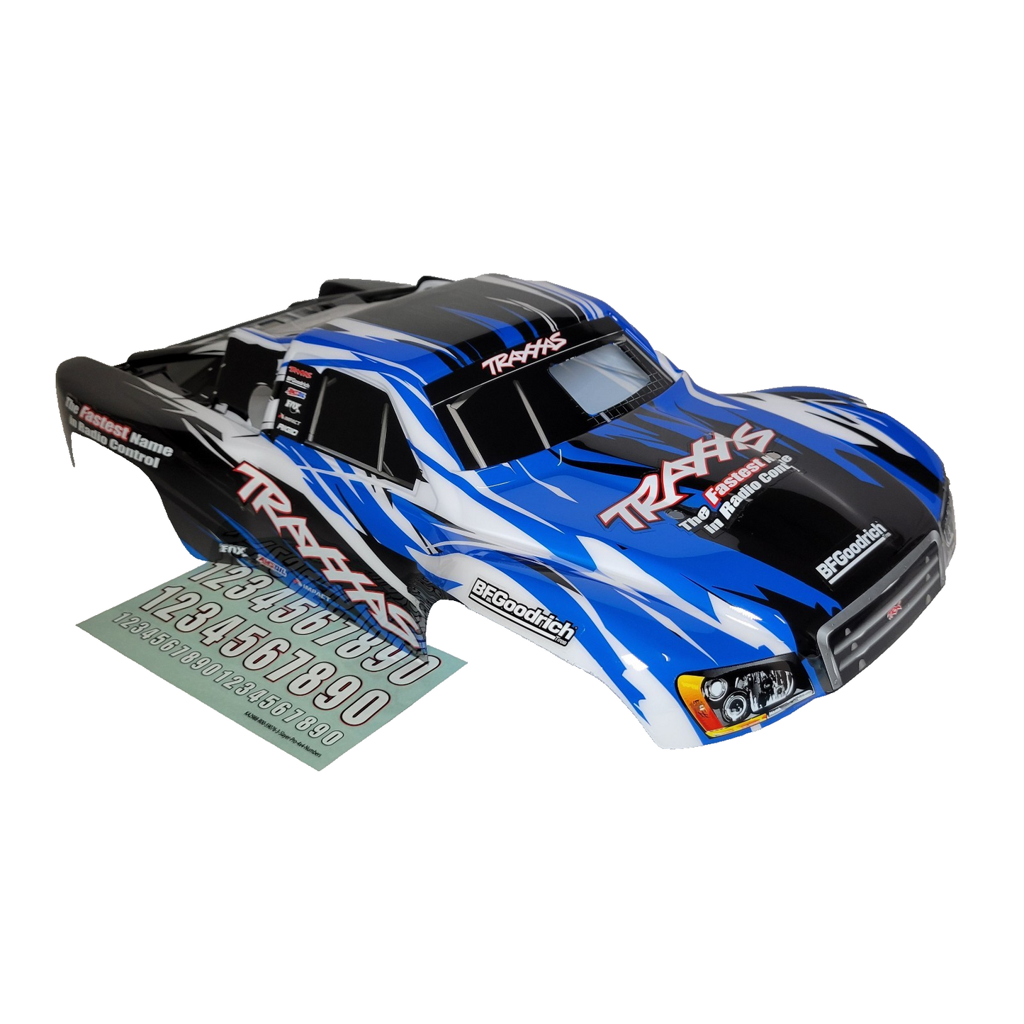 Fits Traxxas Slayer Pro 3.3 Body Blue & Black Factory Painted & Decals Nitro