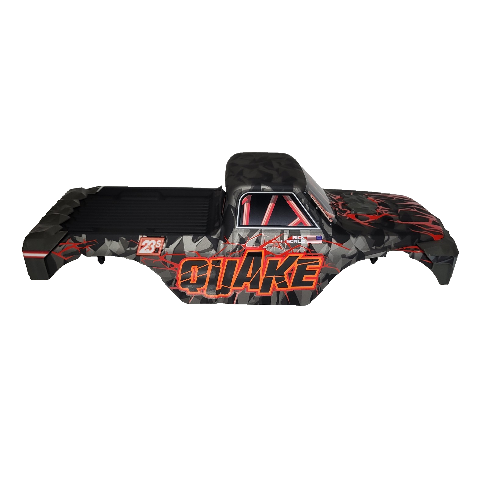 Arrma Quake 1/10 Red Black Body Shell Lid Factory Painted Decaled ARA-2897